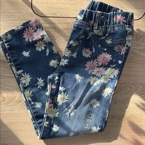 GAP Kids Floral Print Jeans - Blue and Pink